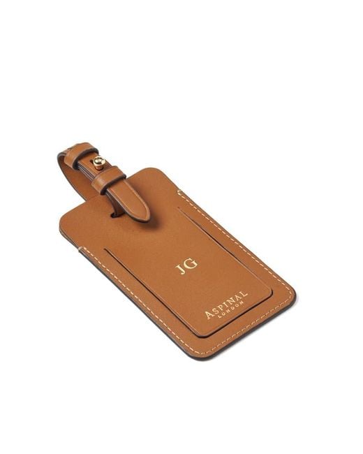 Aspinal Brown Luggage Tag