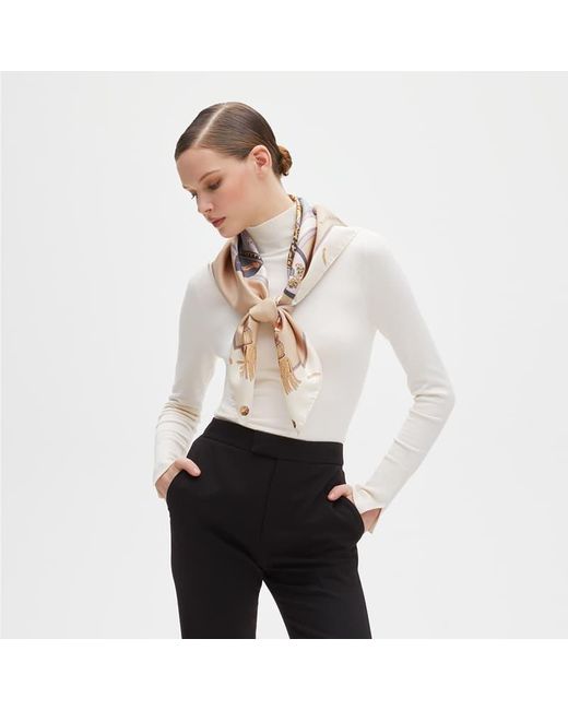 Aspinal Natural Signature Shield Silk Scarf
