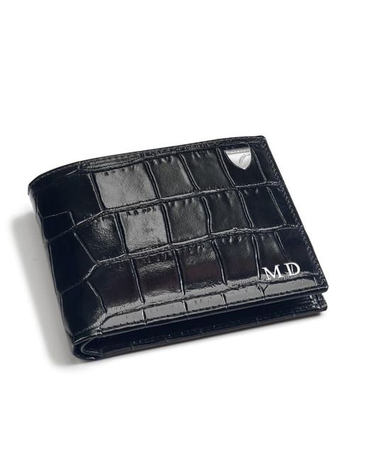 Aspinal Black 8 Card Billfold Wallet for men