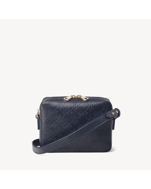 Aspinal of London Leather Embossed Camera Bag in Blue Lyst