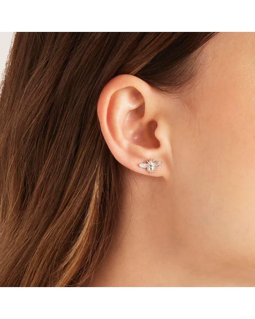 Aspinal Metallic Bee Stud Earrings