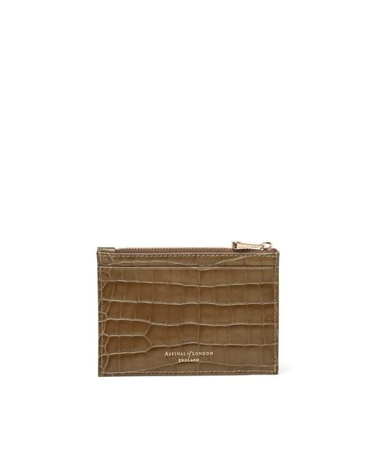 Aspinal Brown Double Sided Zipped Card & Coin Holder