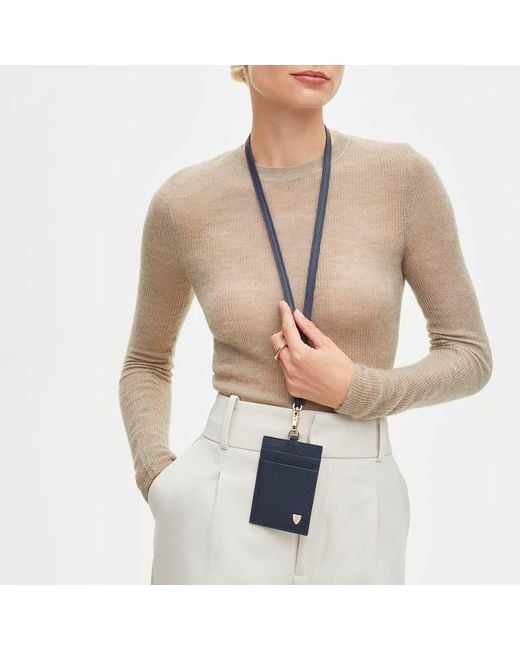 Aspinal Blue Lanyard Id & Card Holder
