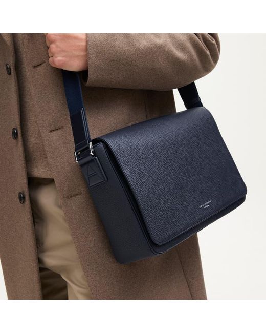 Aspinal Blue Reporter Messenger for men