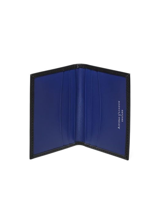 Aspinal Blue Double Fold Credit Card Holder for men