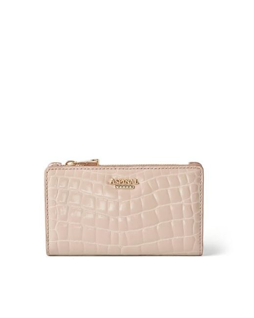 Aspinal Pink Mayfair Coin & Card Leather Wallet