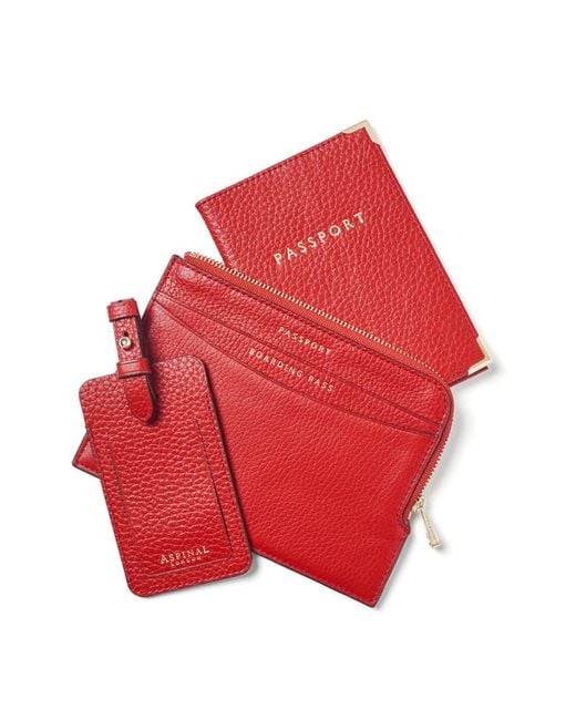 Aspinal Red Zipped Travel Collection