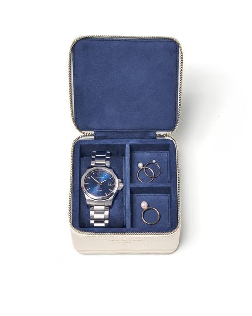 Aspinal of London Travel Watch Ring Box in Blue Lyst UK