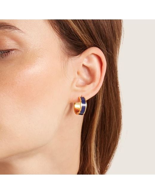 Aspinal Metallic Enamel Hoop Earrings