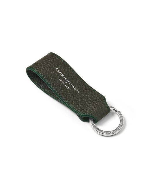Aspinal Green Small Leather Loop Keyring