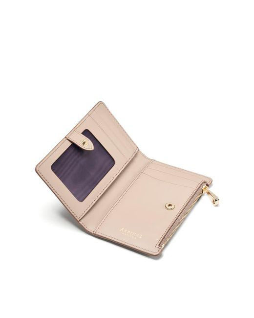 Aspinal Pink Mayfair Coin & Card Leather Wallet