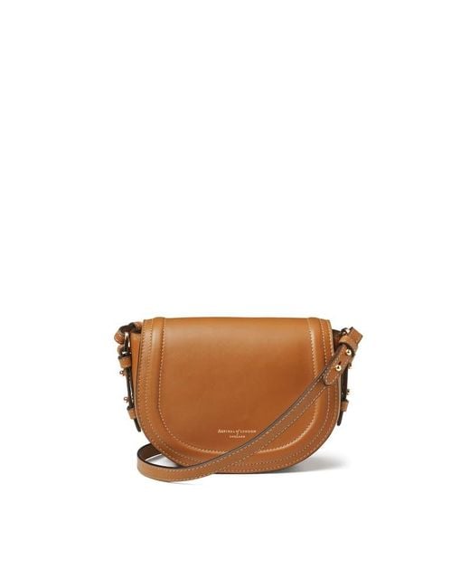Aspinal Brown Small Stella Satchel Crossbody