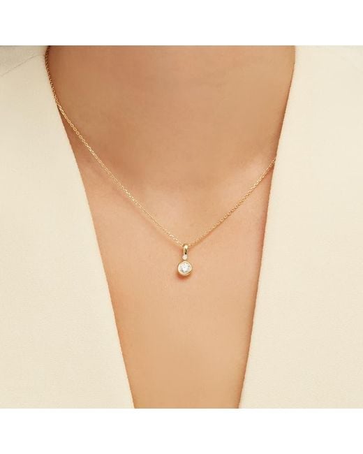 Aspinal Metallic Diamond Pendant Necklace With Sapphire