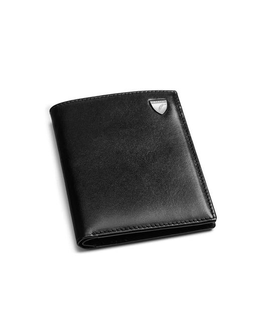 Aspinal Black Credit Card Wallet With Notes Pocket for men