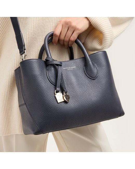 Aspinal Blue Midi London Tote