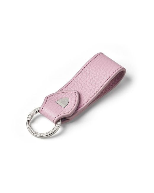 Aspinal Pink Small Leather Loop Keyring
