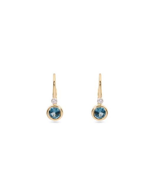 Aspinal Metallic Diamond Earrings With Swiss Topaz