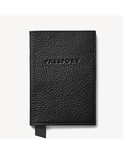 Aspinal of London Pebble Leather Passport Cover in Black for Men Lyst