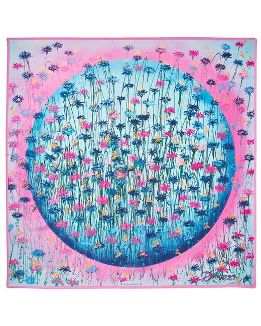 Aspinal Blue Our Planet Of Bees Silk Scarf