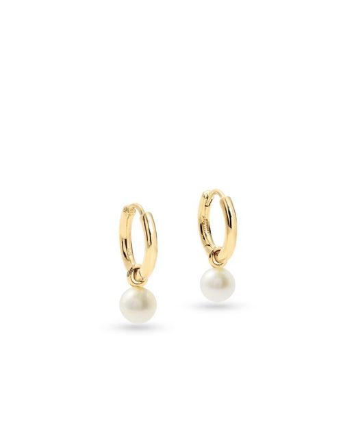 Aspinal Metallic Pearl Huggie Earrings