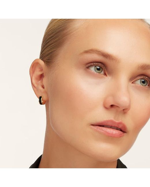 Aspinal Metallic Enamel Huggie Earrings