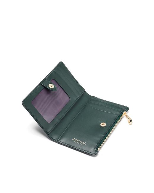 Aspinal Green Mayfair Coin & Card Wallet