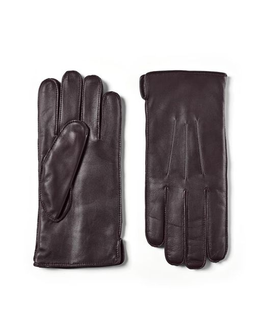 Aspinal Brown Cashmere Lined Leather Gloves for men