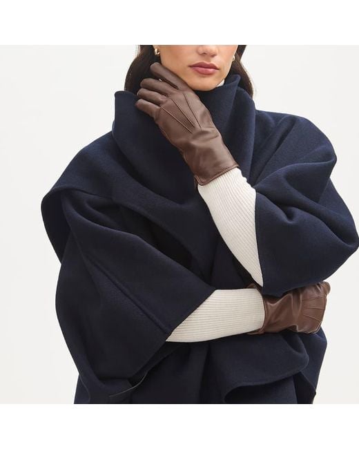 Aspinal Brown Cashmere Lined Leather Gloves