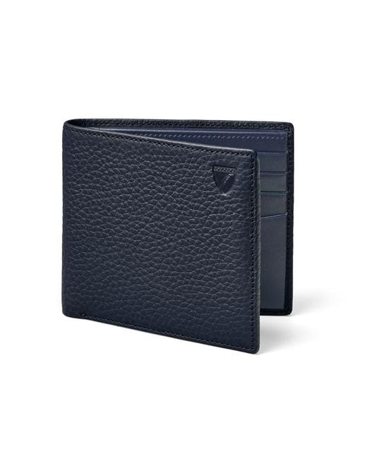 Aspinal Blue 8 Card Billfold Wallet for men