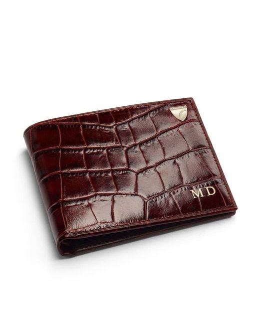 Aspinal Purple 8 Card Billfold Wallet for men