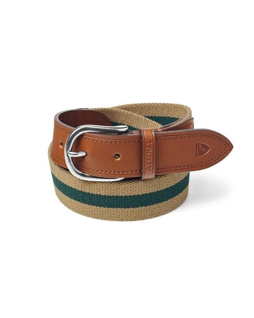 Aspinal Brown Webbing Belt for men
