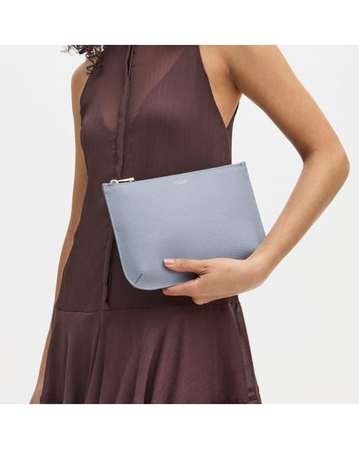 Aspinal Blue Large Ella Pouch