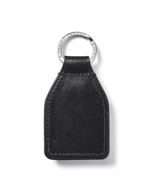 Aspinal of London Shield Plaque Keyring in Black Lyst UK