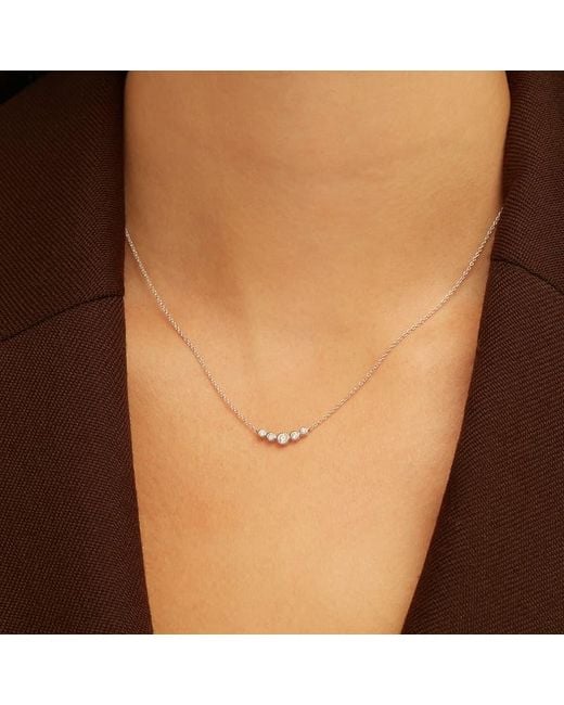 Aspinal Metallic Graduating Diamond Necklace