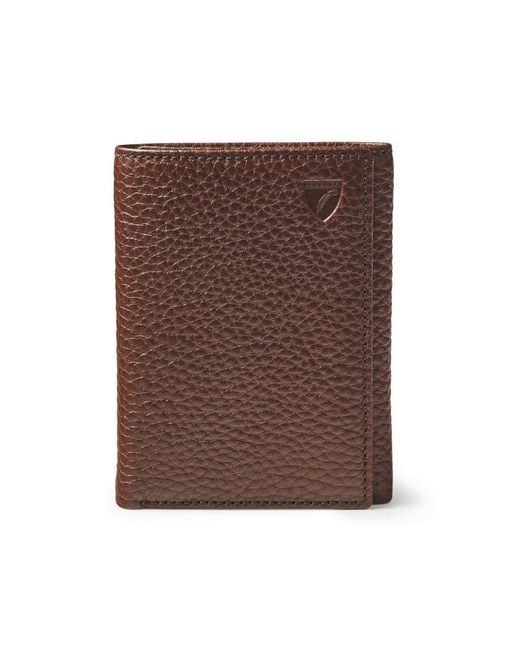 Aspinal Brown Trifold Wallet for men