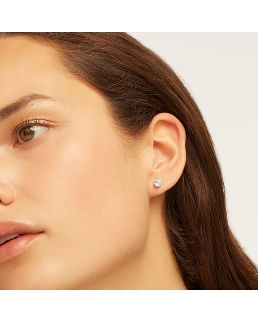 Aspinal Blue Floating Solitaire Aquamarine Stud Earrings