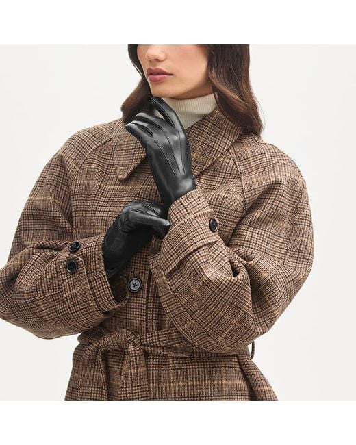 Aspinal Black Leather Gloves