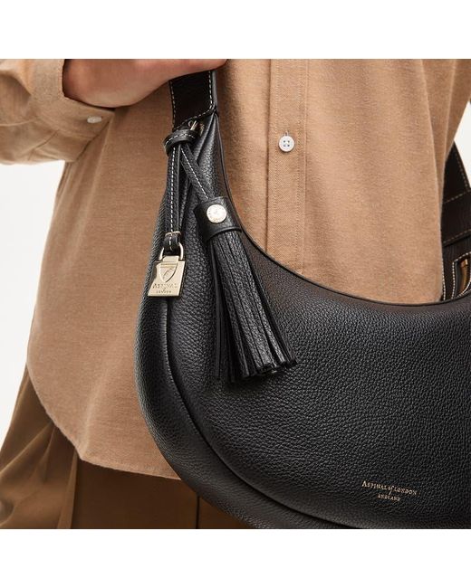 Aspinal Black Hudson Small Crescent