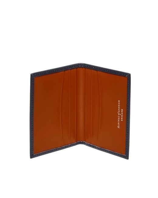 Aspinal Brown Double Fold Credit Card Holder for men