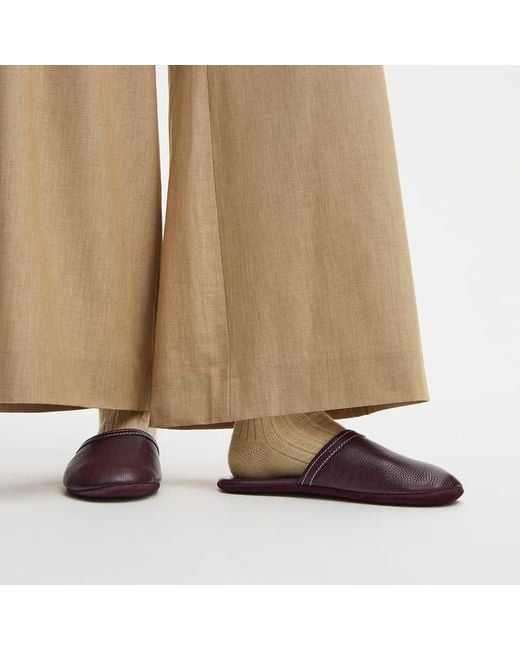 Aspinal Purple Hudson Travel Slippers