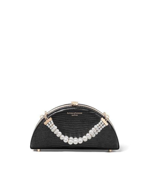Aspinal Black Luna Clutch Bag