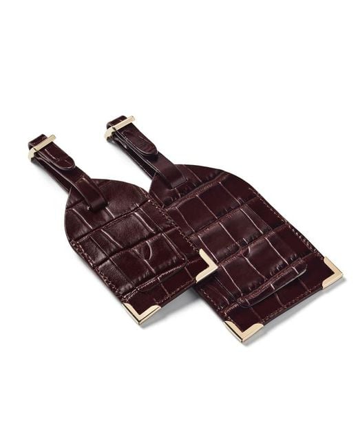 Aspinal Purple Set Of 2 Luggage Tags