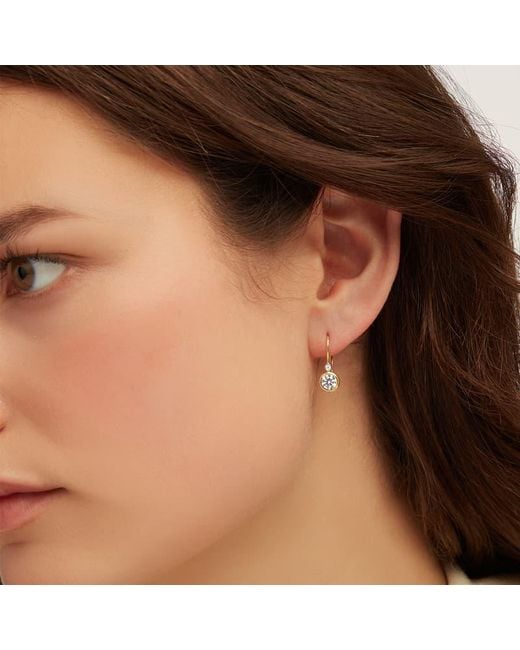 Aspinal Metallic Diamond Earrings With Sapphire