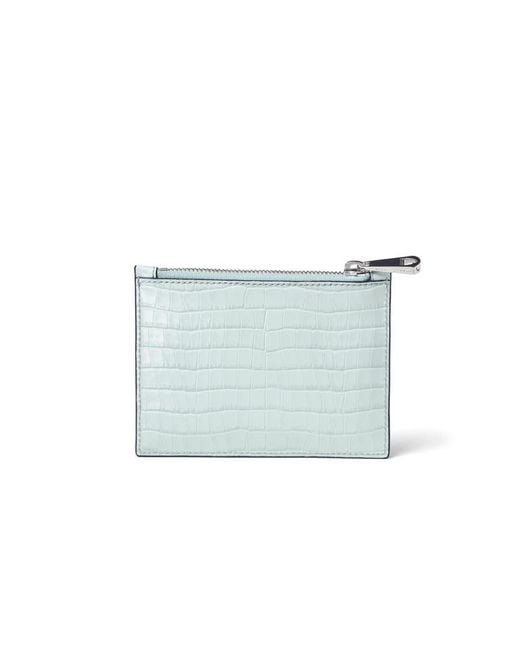 Aspinal Blue Leather Small Essential Flat Pouch