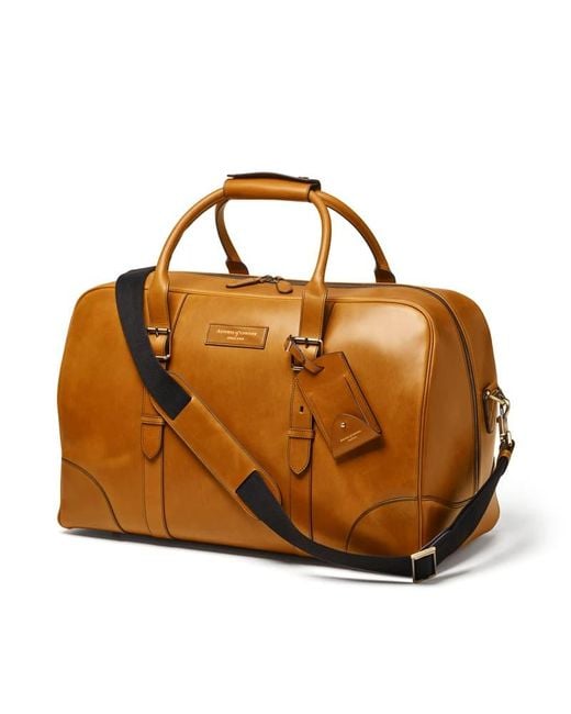 Aspinal Brown Harrison Large Weekender Travel Bag for men
