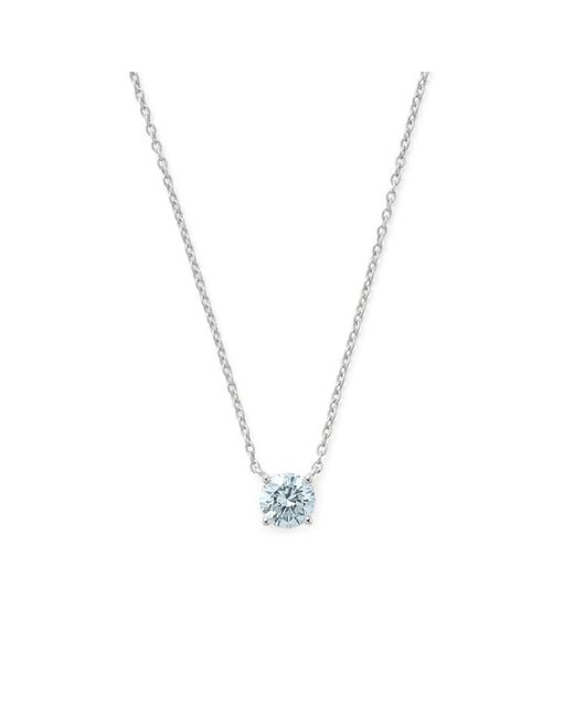 Aspinal Metallic Floating Aquamarine Solitaire Necklace