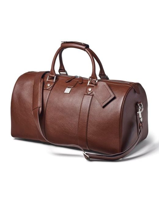 Aspinal Brown Boston Duffle Travel Bag for men