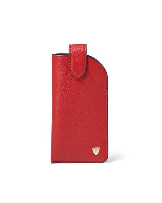 Aspinal Red Glasses Case With Tab