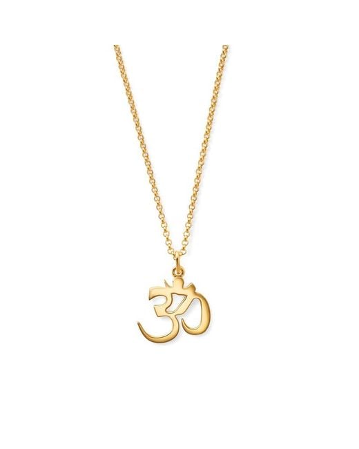 Aspinal Metallic Om Pendant Necklace