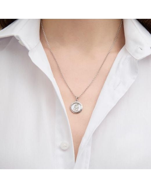 Aspinal Metallic St Christopher Charm Necklace